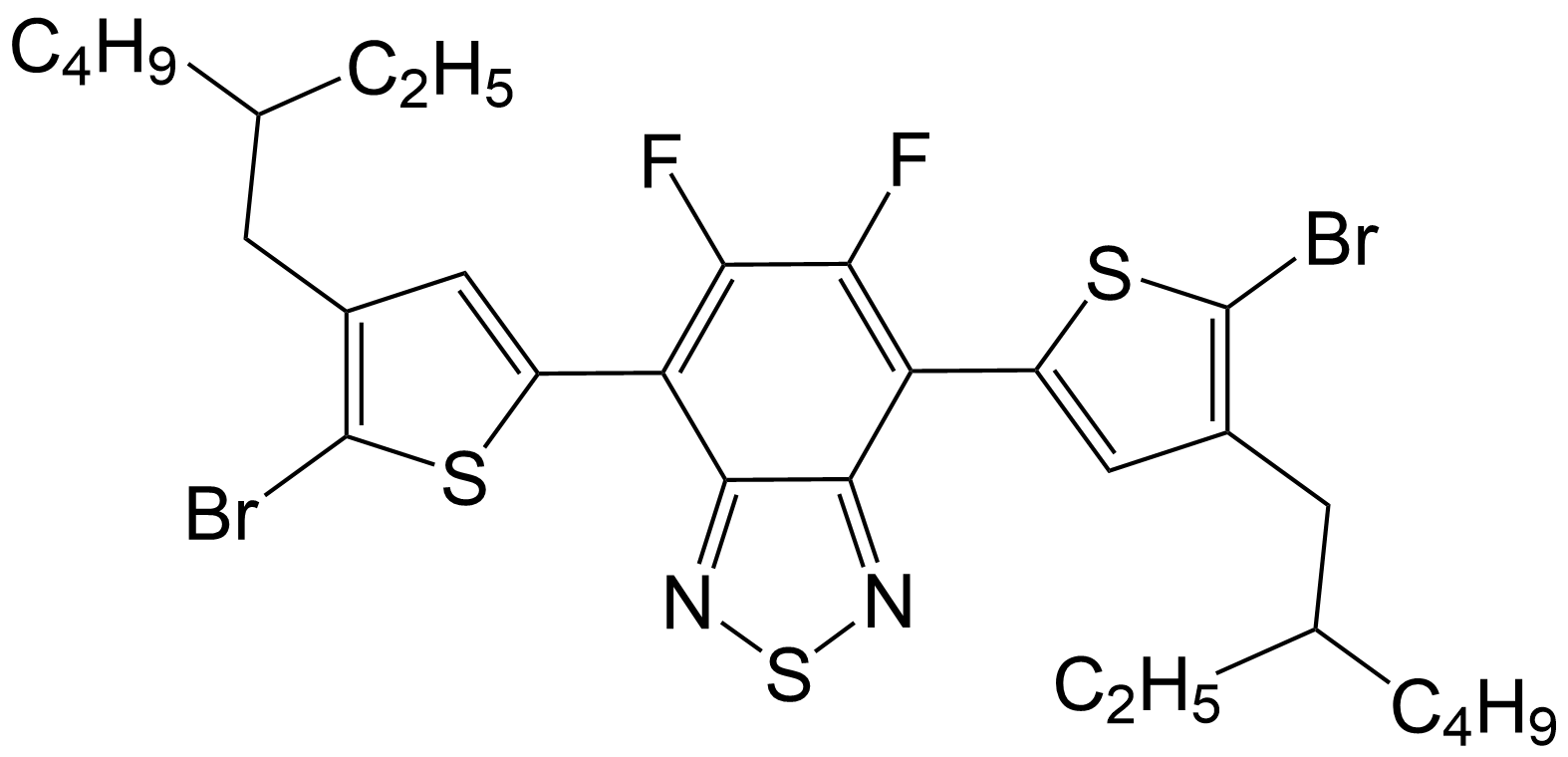 4,7-bis(5-bromo-4-(2-ethylhexyl)thiophen-2-yl)-5,6-difluorobenzo[c][1,2,5]thiadiazole/1293389-31-7
